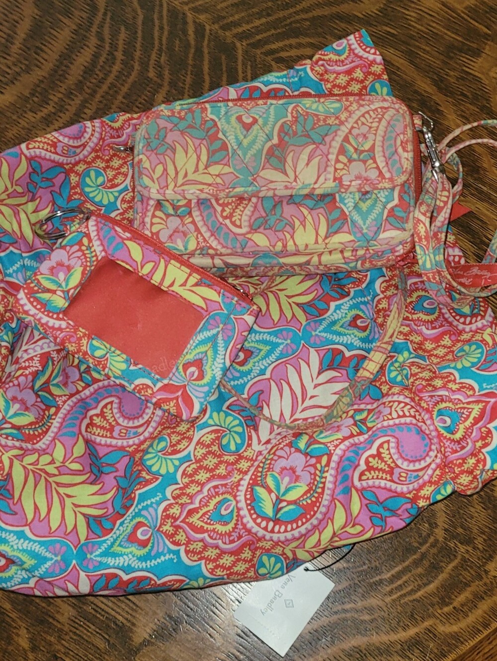 Vera Bradley Paisley In Paradise. Crossbody Wallet, Ditty Bag & Coin Purse